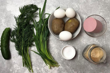 Ингредиенты для окрошки.